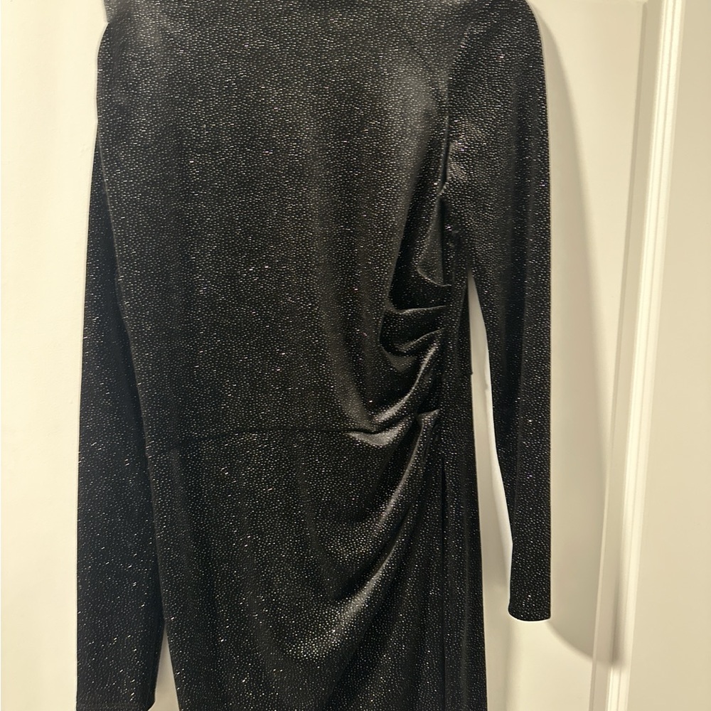 H&M Shimmering Black Long-Sleeve Dress